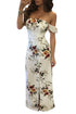 Sexy White Floral Off Shoulder Short Sleeve Maxi Dress
